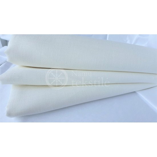 Natural whitened linen fabric LL 491, 185 g/m²